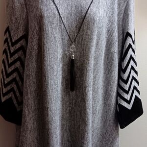 Gray and Black Sweater Dress